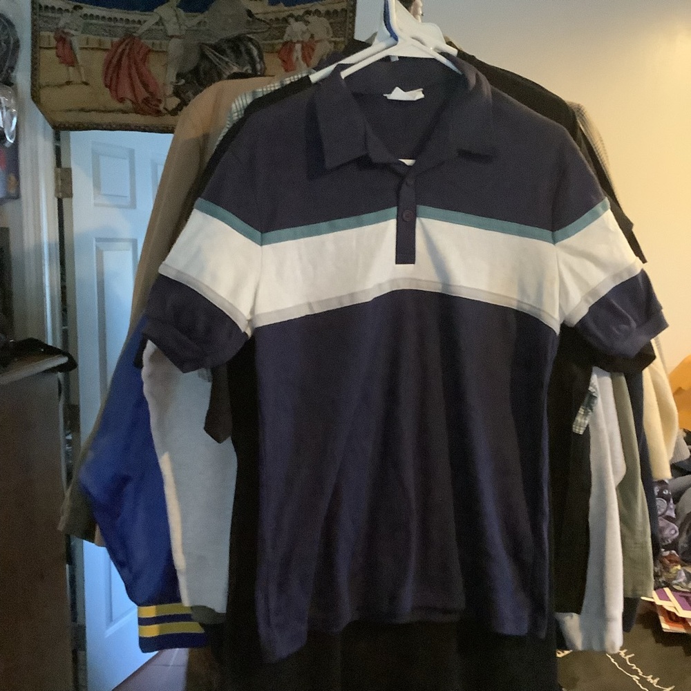Vintage Vtg Made In USA America Polo Multicolor Size Medium Colorblock Rare